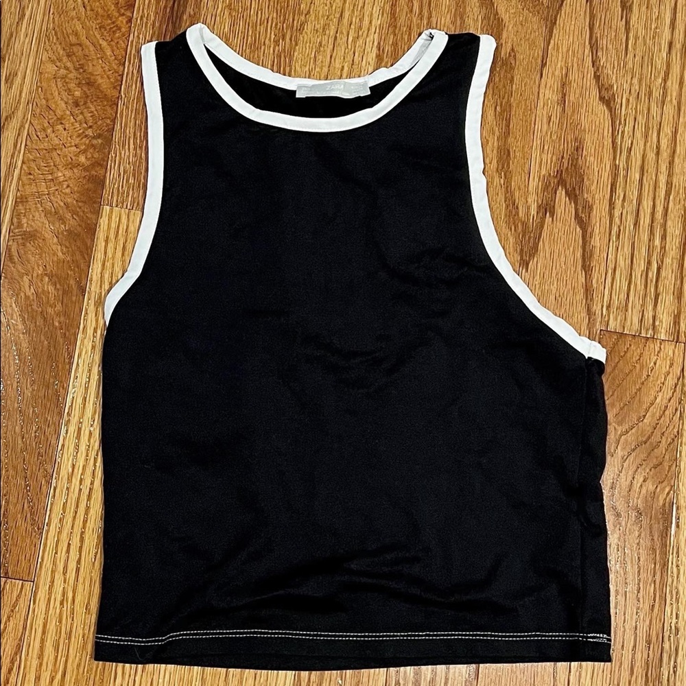 Zara black crop top